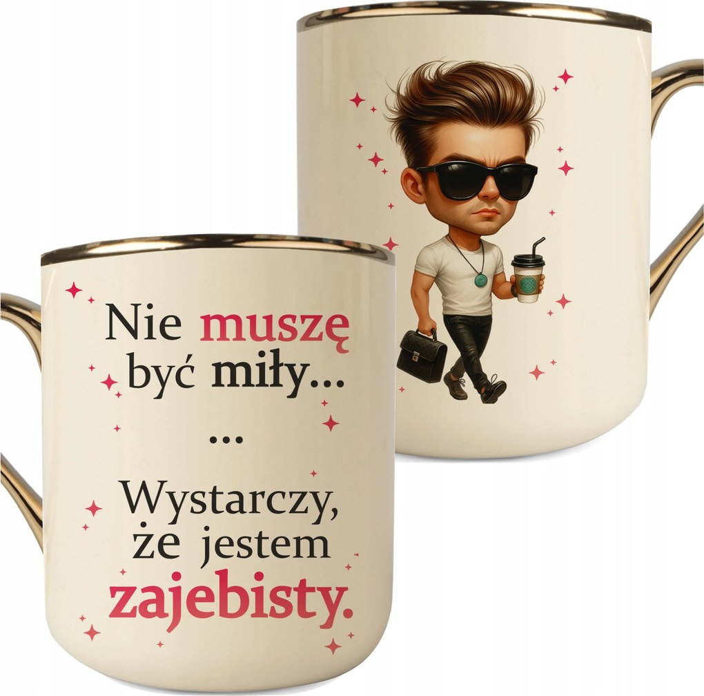 Krém-arany Nyomott Mintás Bögre Nem Kell Kedvesnek Lennem Egy Férfinak Ajándék