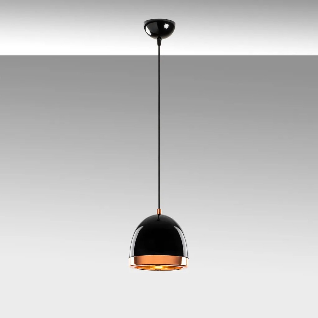 Mugo 10635 fekete-arany fém függőlámpa, Ø17 cm
