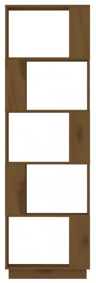 mézbarna fenyőfa könyvszekrény/térelválasztó 51x25x163,5 cm