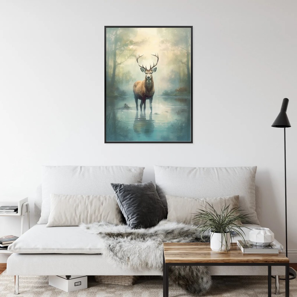 Kecses szarvas poszter - 30x40 cm, Fekete
