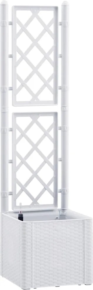 vidaXL fehér kerti magaságyás ráccsal és öntözőrendszerrel