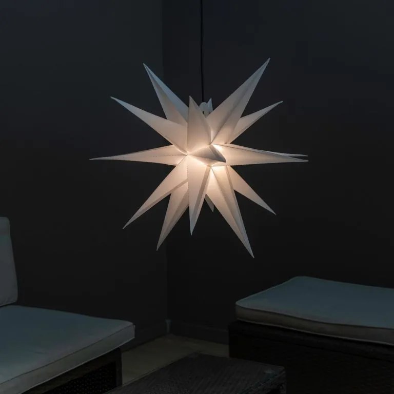 NEXOS Karácsonyi csillag időzítővel 1 LED 55 cm fehér