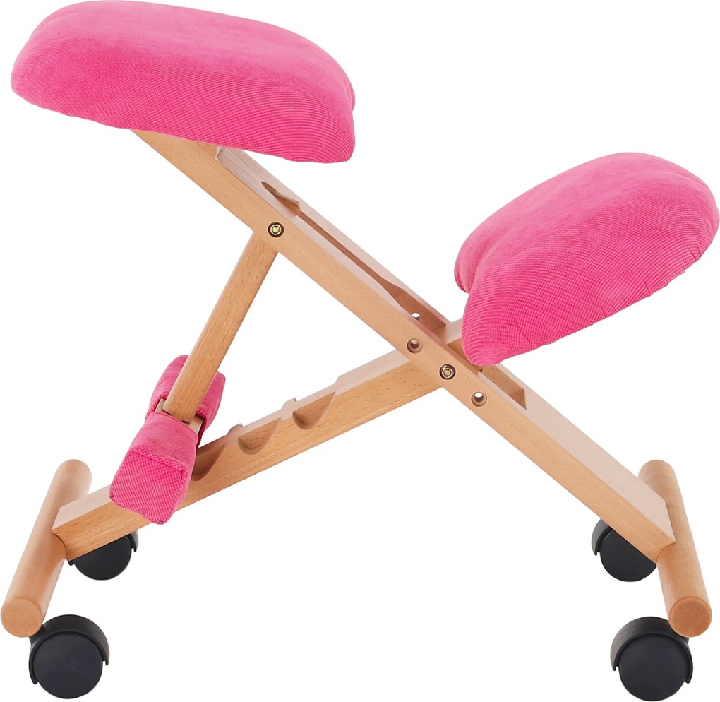 Ergonomikus térdelőszék, rózsaszín/bükkfa, GROCO