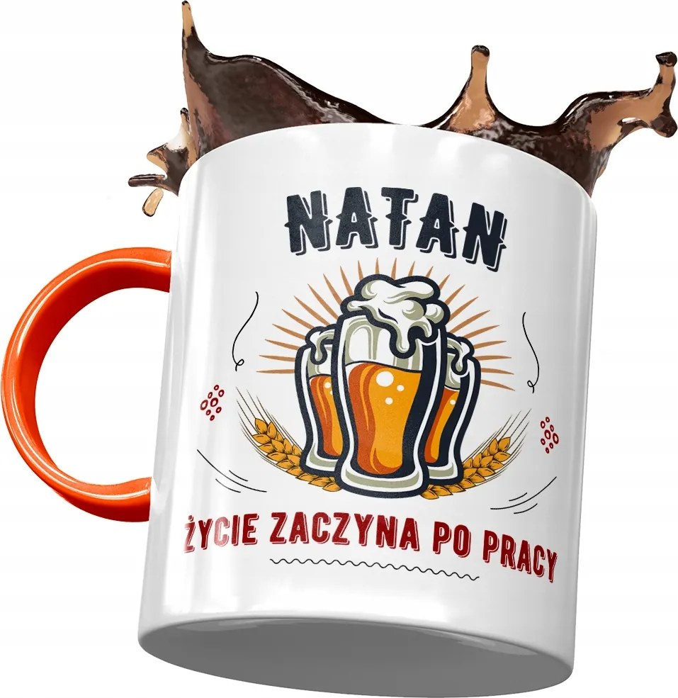 Narancssárga Bögre Nátán Férj Kolléga Ajándék Nyomtatott Fotóval