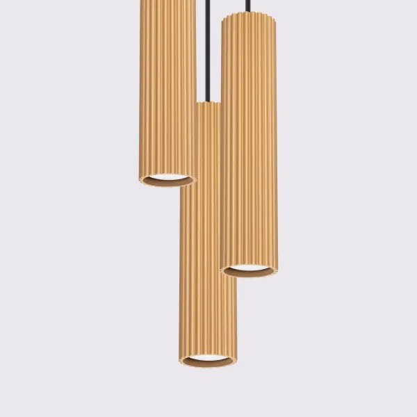 Sollux SL.1557 - Csillár zsinóron KARBON 3xGU10/10W/230V arany