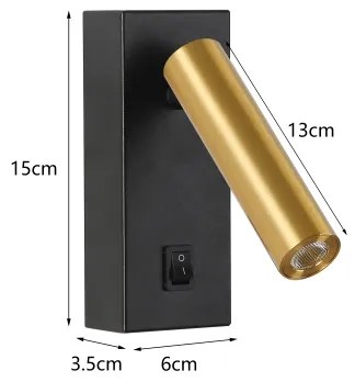 Brilagi - LED Fali spotlámpa MAYA LED/3W/230V 4000K fekete/arany