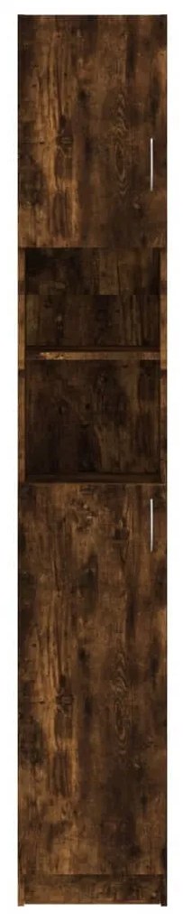 Füstös tölgy színű szerelt fa fürdőszobaszekrény 32x25,5x190 cm
