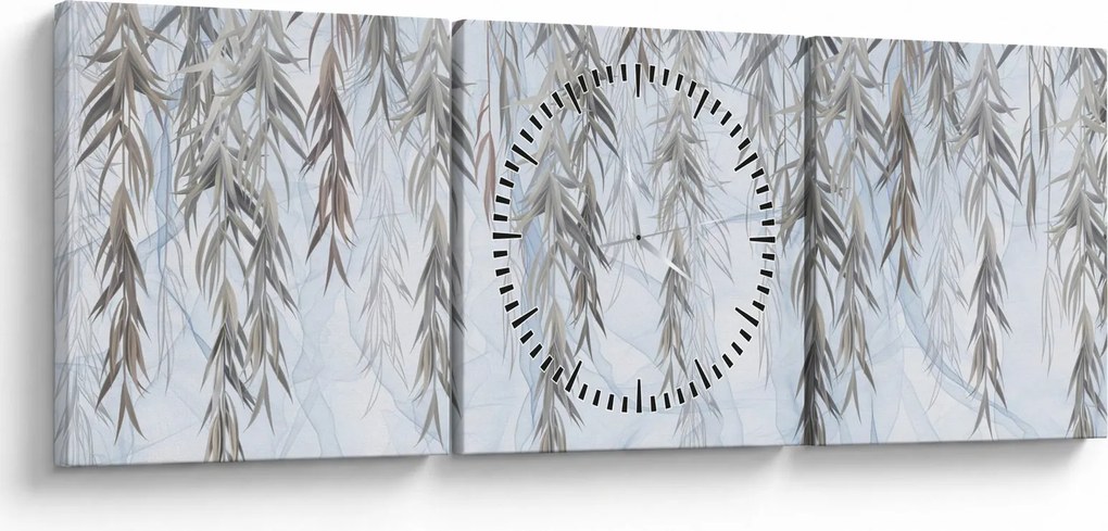 Kép - Fűzfa gallyak kék alapon (órával) (90x30 cm)