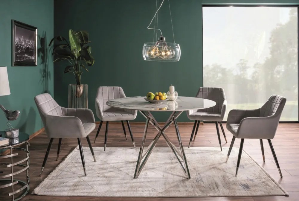 Murano étkezőasztal kerek 120cm króm