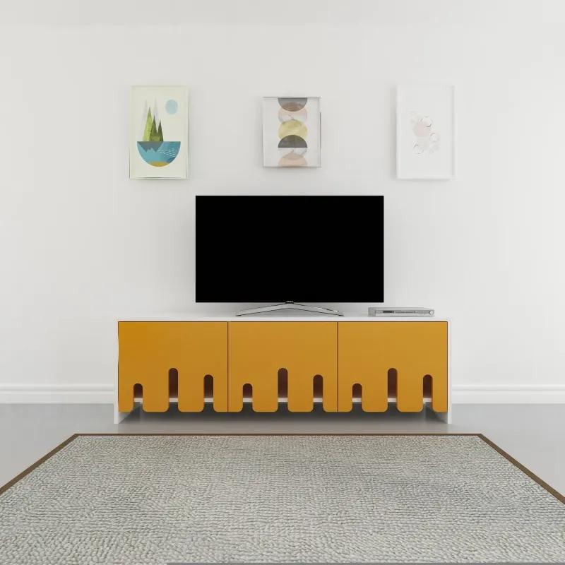 Diseps sárga-fehér tv állvány 150 x 49 x 29 cm