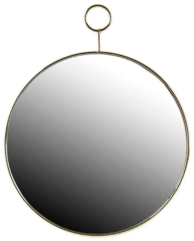 Kerek tükör, aranyozott fém kerettel
