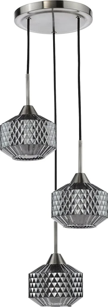 Dar Lighting glamour modern függeszték fabrienne szatén nikkel darfab0338