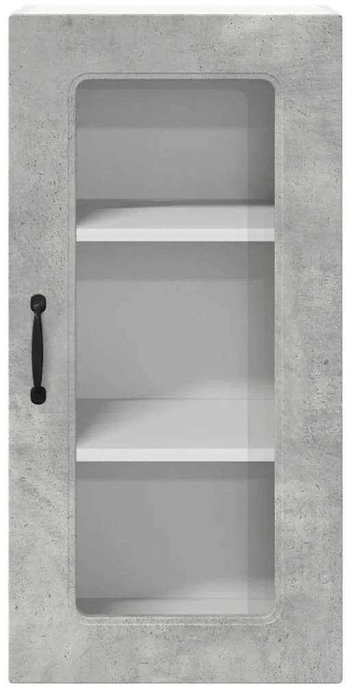 Fali konyhaszekrény 2 pcs Beton Szürke 40 x 31 x 80 cm Faanyag