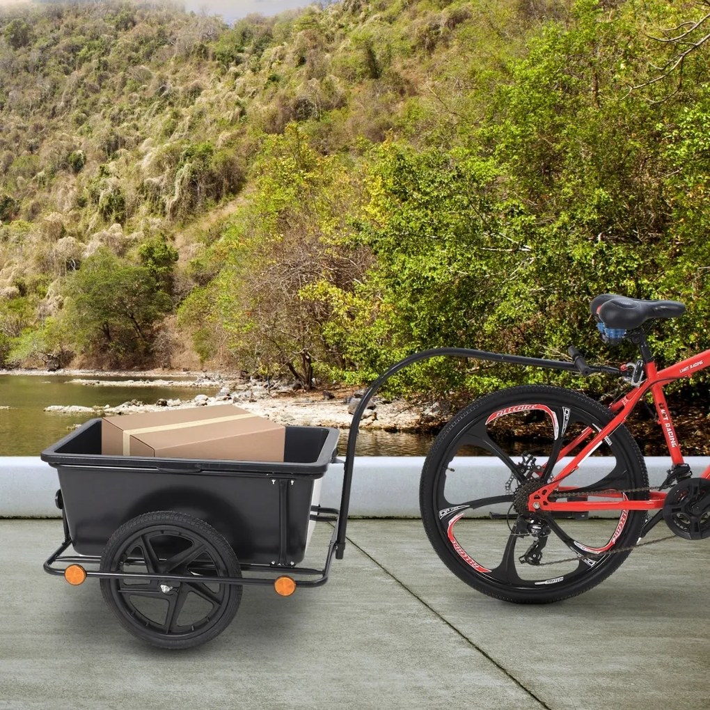 TERY kerékpáros utánfutó, 90l, 61x153x90cm, fekete Monzana