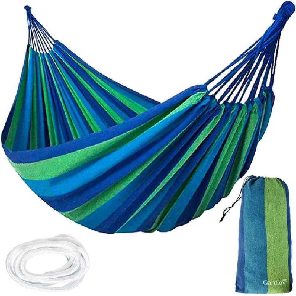 Kék-zöld HAMMOCK függőágy 2 személyes 200x150 cm
