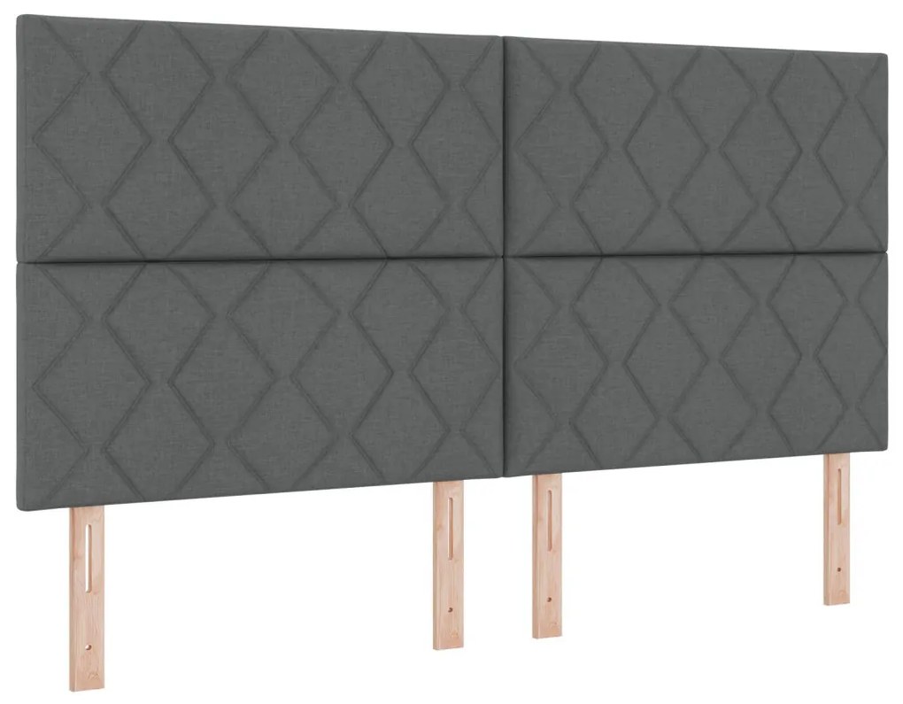 Fejtámla Gyémánt Blokkok Dizájn Sötétszürke 180 cm Textil