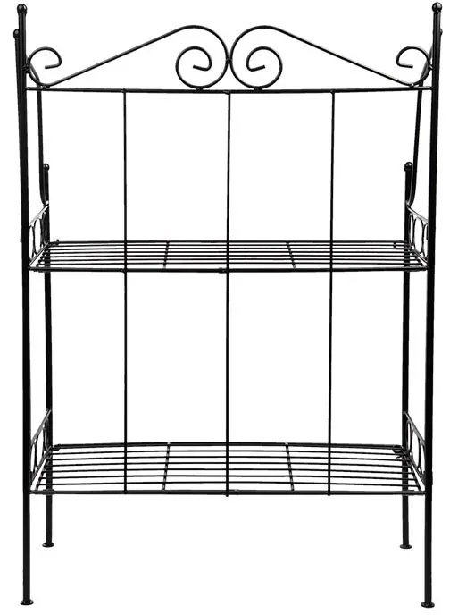 Kovácsoltvas virágtartó állvány, 2 polcos, 56,5 x 79,5 cm