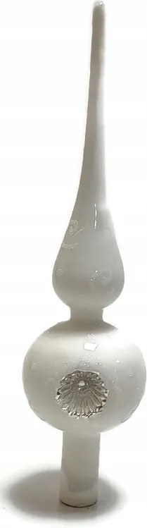 Karácsonyfadísz Üveg Fehér 27cm Csúcs