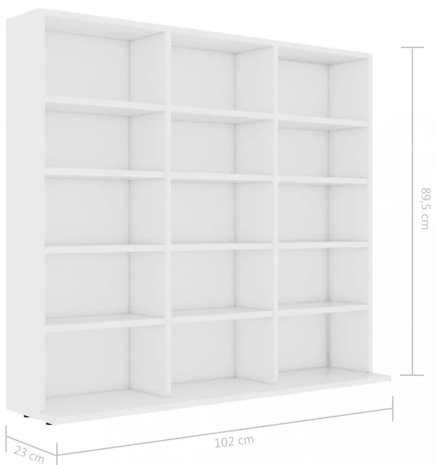 fehér szerelt fa CD-tartó szekrény 100 x 23 x 89,5 cm