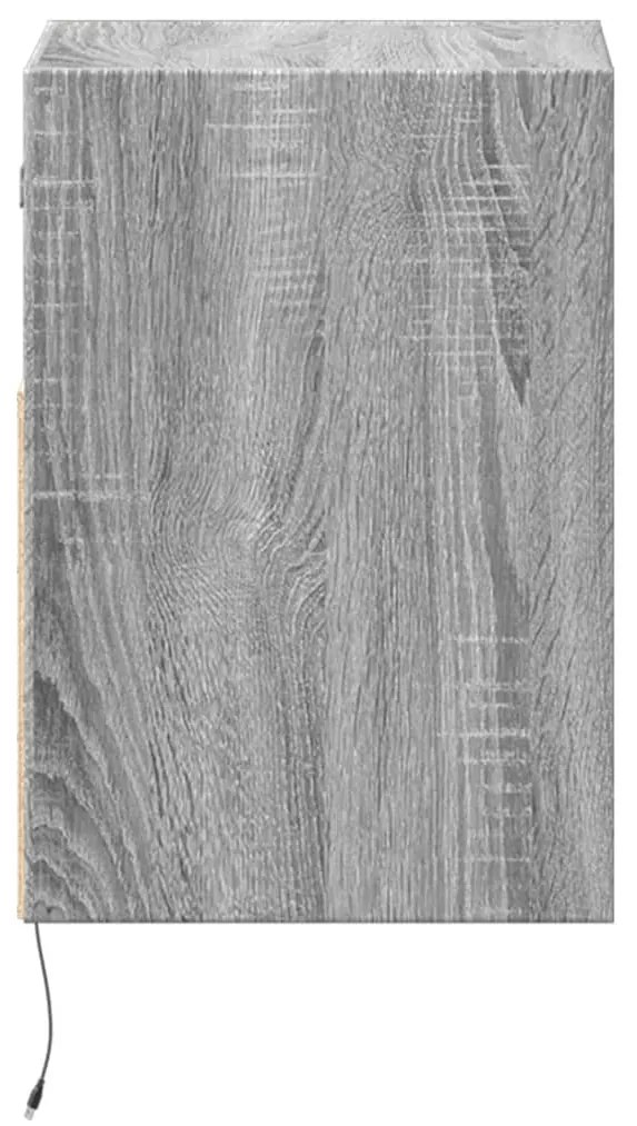 2 db szürke sonoma fali TV-szekrény LED-ekkel 41 x 31 x 45 cm