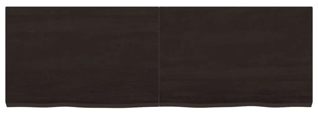 sötétbarna kezelt tömör tölgyfa fali polc 120 x 40 x (2-4) cm
