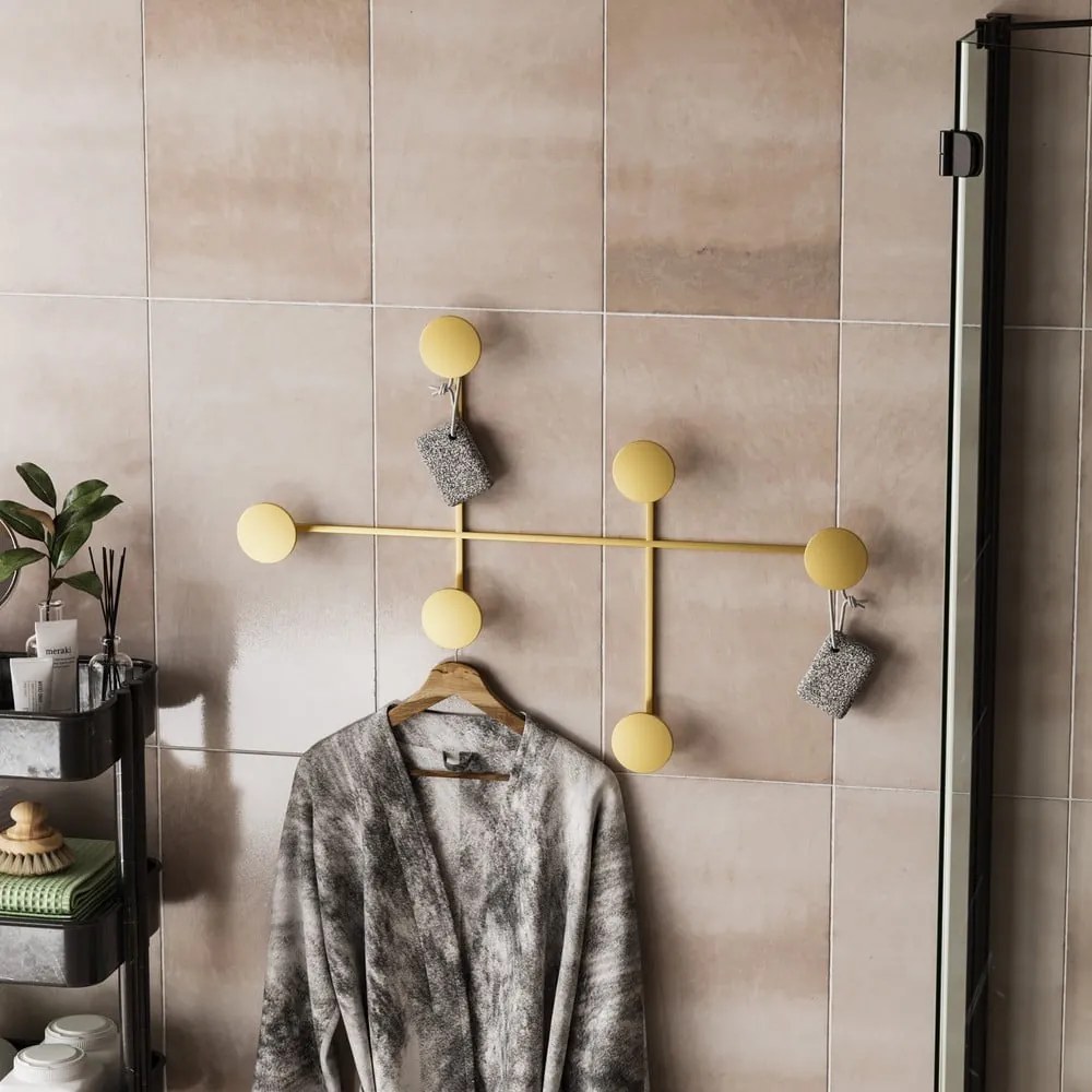 Aranyszínű fém fali fogas Dama-A – Kalune Design