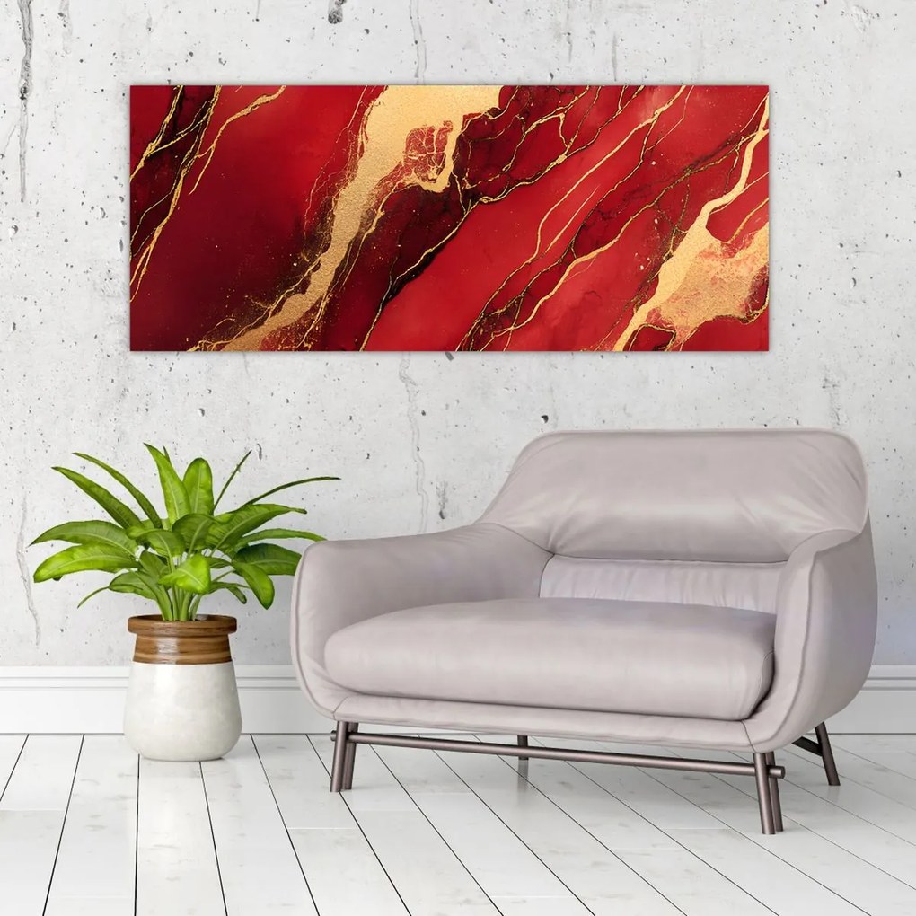 Kép - Vörös-arany márvány (120x50 cm)