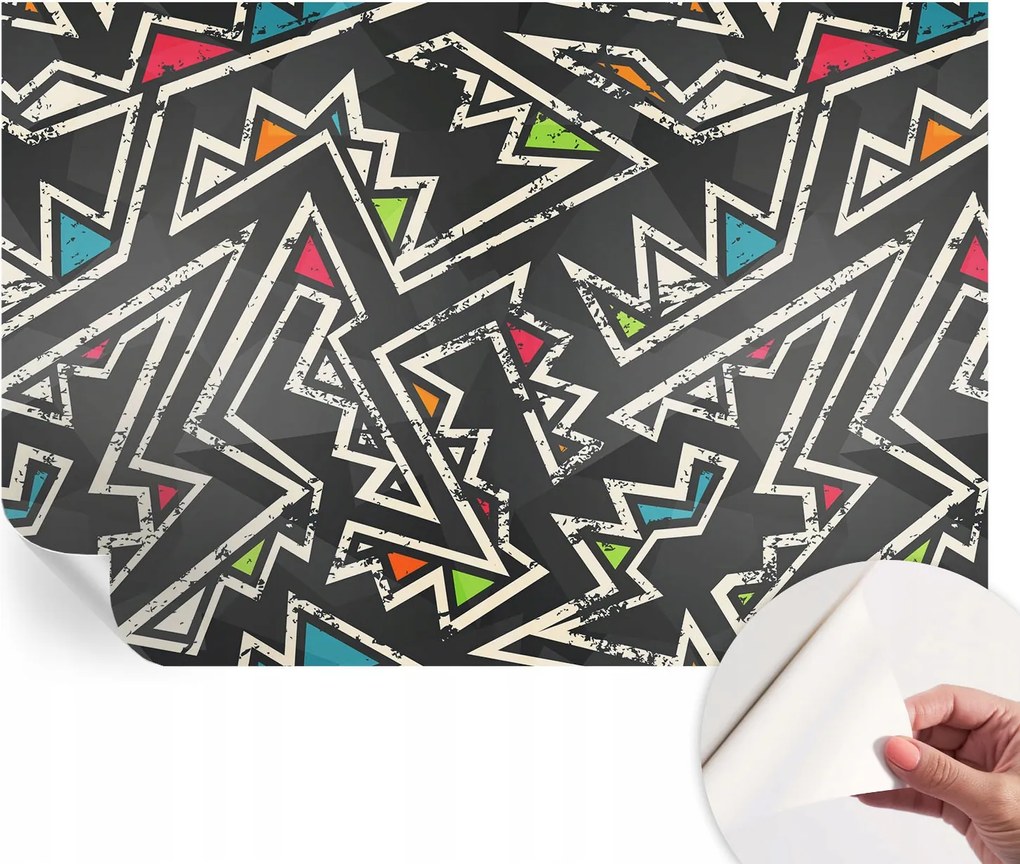 Gyönyörű öntapadós fali tapéta Energetikai geometria 104x70 cm