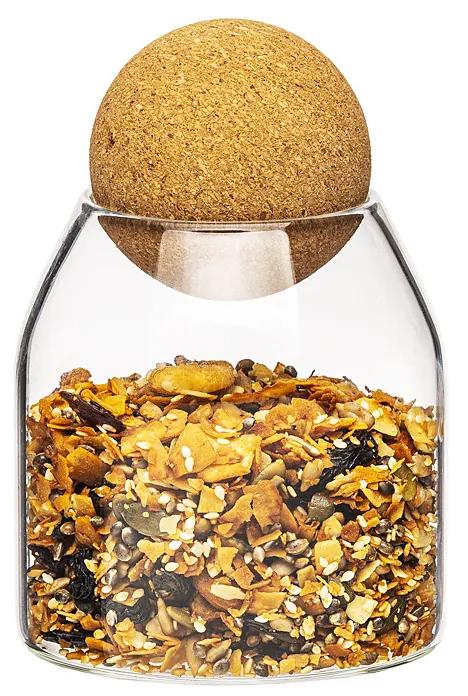 4Home Cork üveg élelmiszer tároló fedéllel, 450 ml