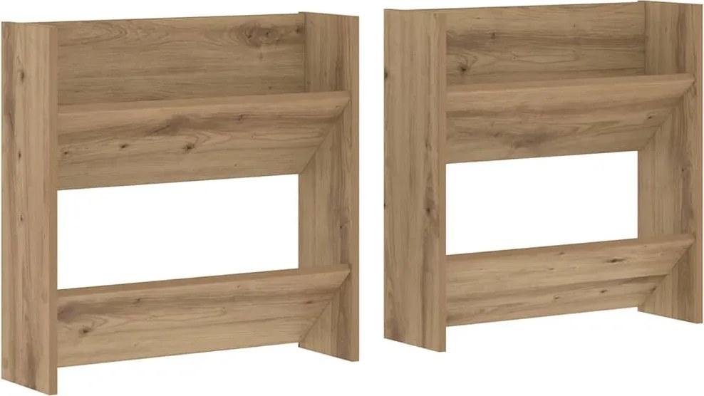 vidaXL Cipőszekrény 2 pcs Artisan tölgy 60 x 18 x 60 cm Faanyag