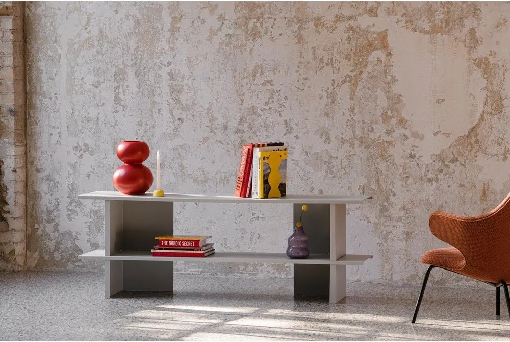 Világosszürke fém polcos állvány 160x57x37 cm Hes – noo.ma