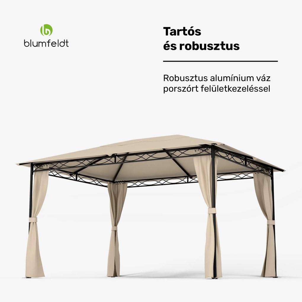 Mondo 3x4 pavilon fémkerettel és 4 oldalfallal