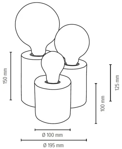 Spot-Light 2266360 - Vincent asztali lámpa 3xE27/15W/230V