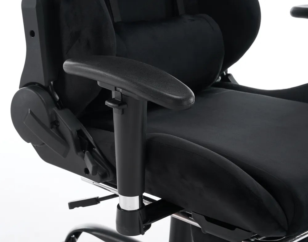 Irodai/gamer szék, fekete Velvet szövet, teherbírás 150 kg, SALOP