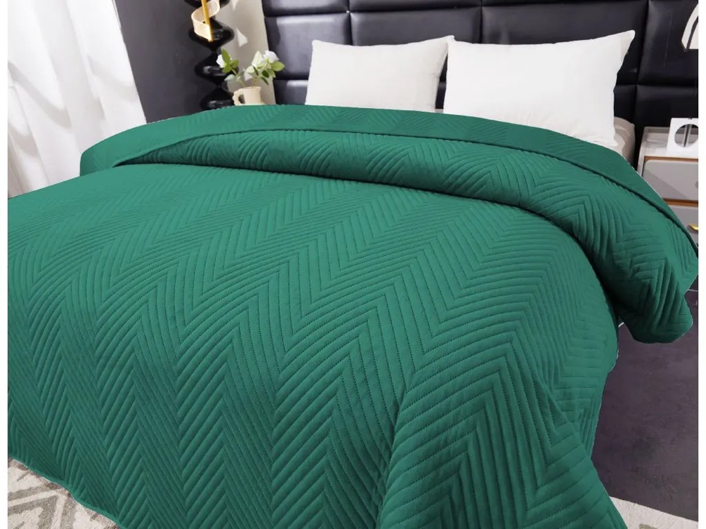 ARROW VELVET zöld bársony ágytakaró Méret: 200 x 220 cm