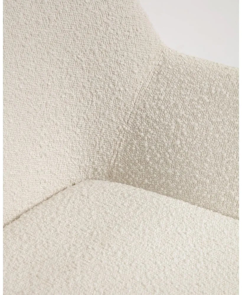 Fehér kárpitozott étkezőfotel Konna – Kave Home