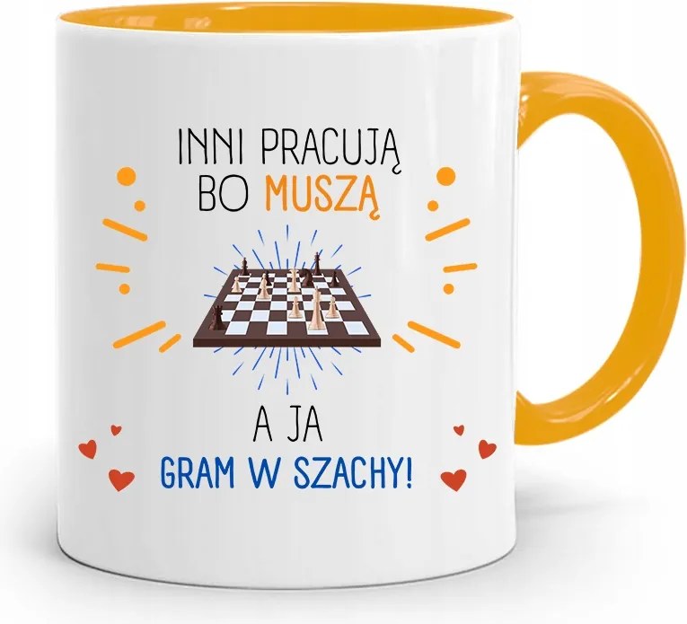 Sakkozóknak Sárga Bögre Születésnapi Ajándéknak, fényképes nyomattal