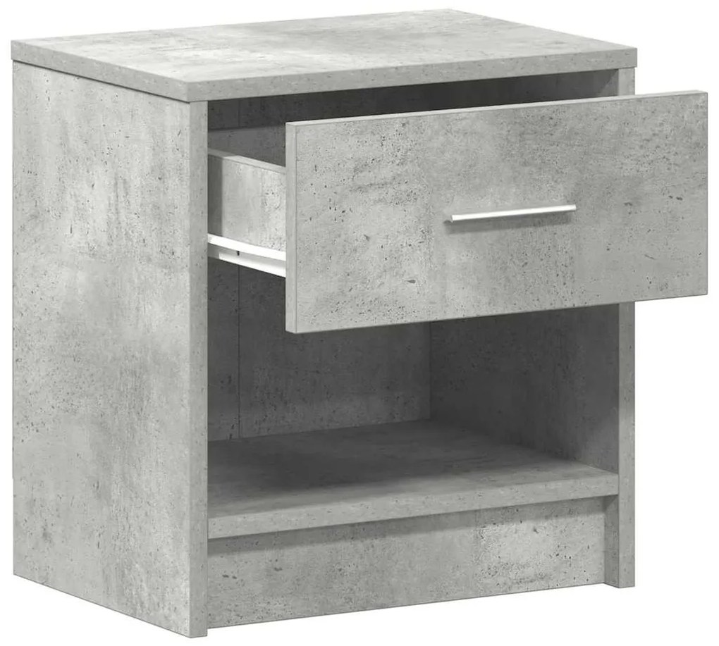 2 db betonszürke éjjeliszekrény fiókkal 39x28x41 cm