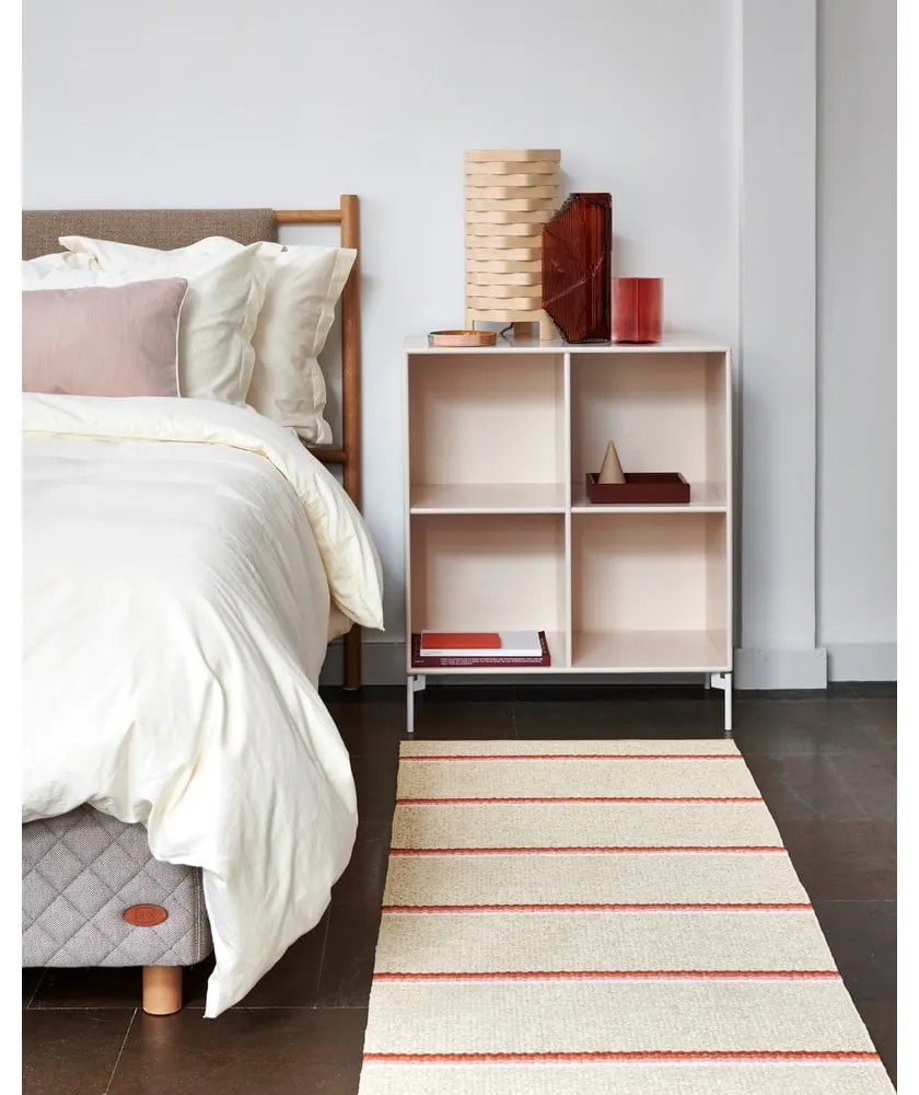 Téglavörös-krémszínű kültéri-beltéri futószőnyeg 70x180 cm Olle Brick Cream – Pappelina