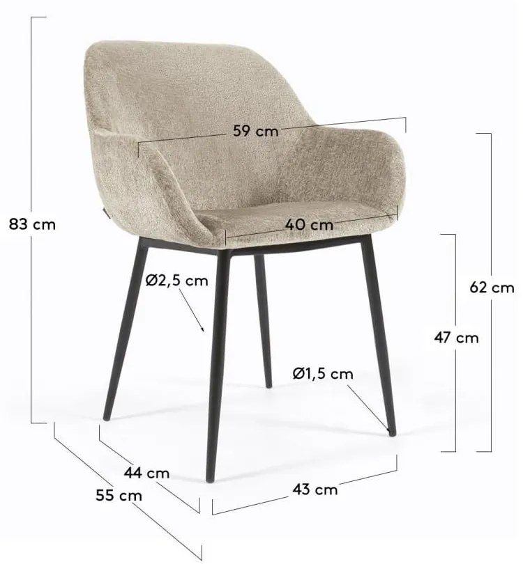 Bézs étkezőszék Konna – Kave Home
