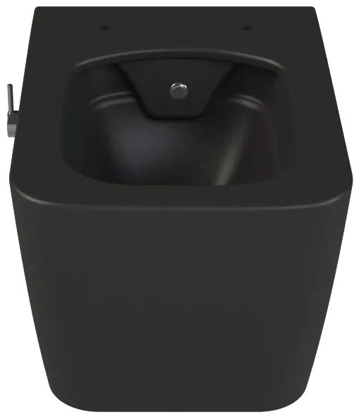 CeraStyle HERA fali WC - MATT FEKETE - BEÉPÍTETT bidé funkcióval - perem nélküli