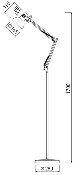 Lámpa Állólámpa ARTEMIA F, 2300, AC220-240V, 50/60Hz, 1*E27, max.40W, IP20, átmérő 16,3cm, szimpla, szürke
