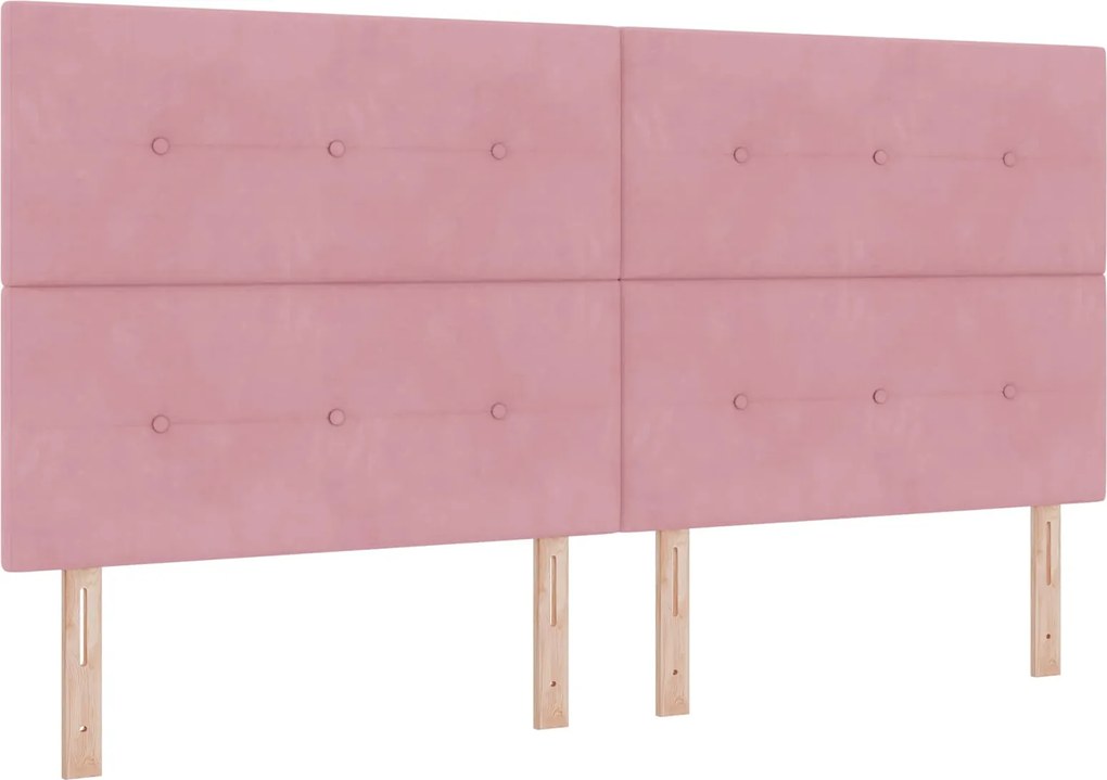 vidaXL LED ágytámla LED -es lámpákkal Rózsaszín 200 cm Poliészter