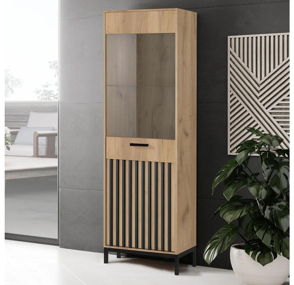 Vitrin Lamello W1 (craft tölgy + fekete). 1092418