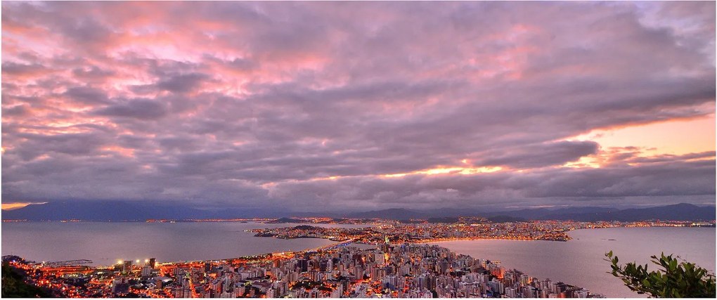 Kép - Alkonyat a város felett (120x50 cm)