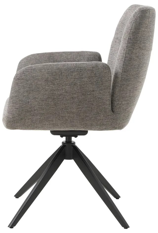 Szürke kárpitozott karfás étkezőfotel Roxana – Unique Furniture