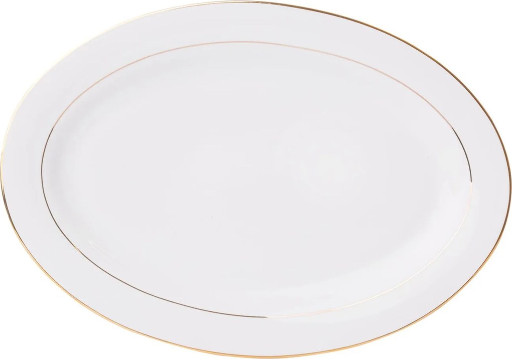 Ovális Tál Aura Gold Porcelán 25 X 35,5 CM Ambition