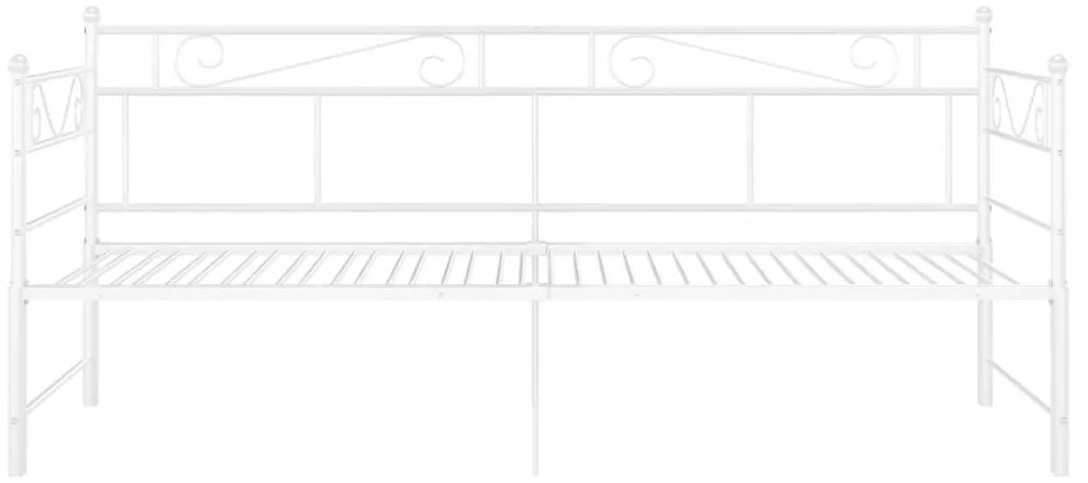 fehér fém kihúzható kanapéágy-keret 90 x 200 cm