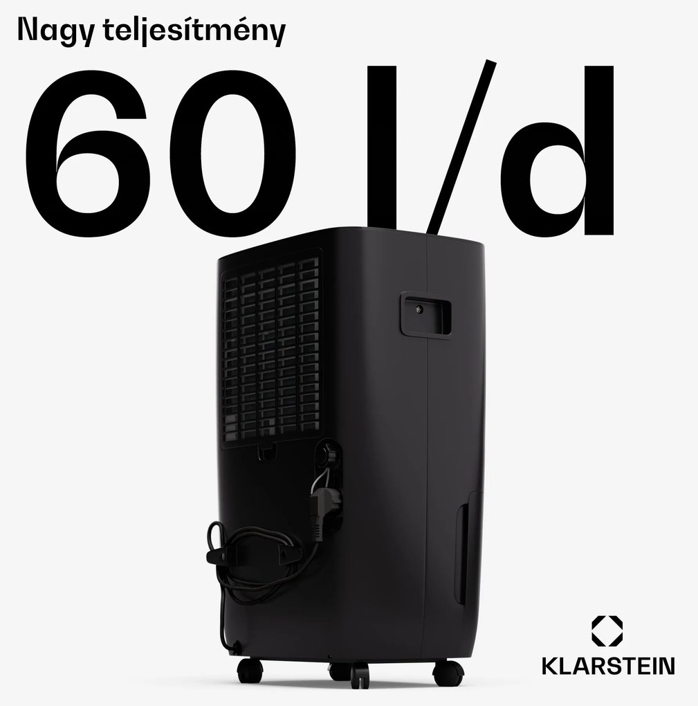 Klarstein DryFy Pro Connect 60 Smart, Párátlanító, WiFi, Kompresszor, 60l/24 h, 45-65 m²