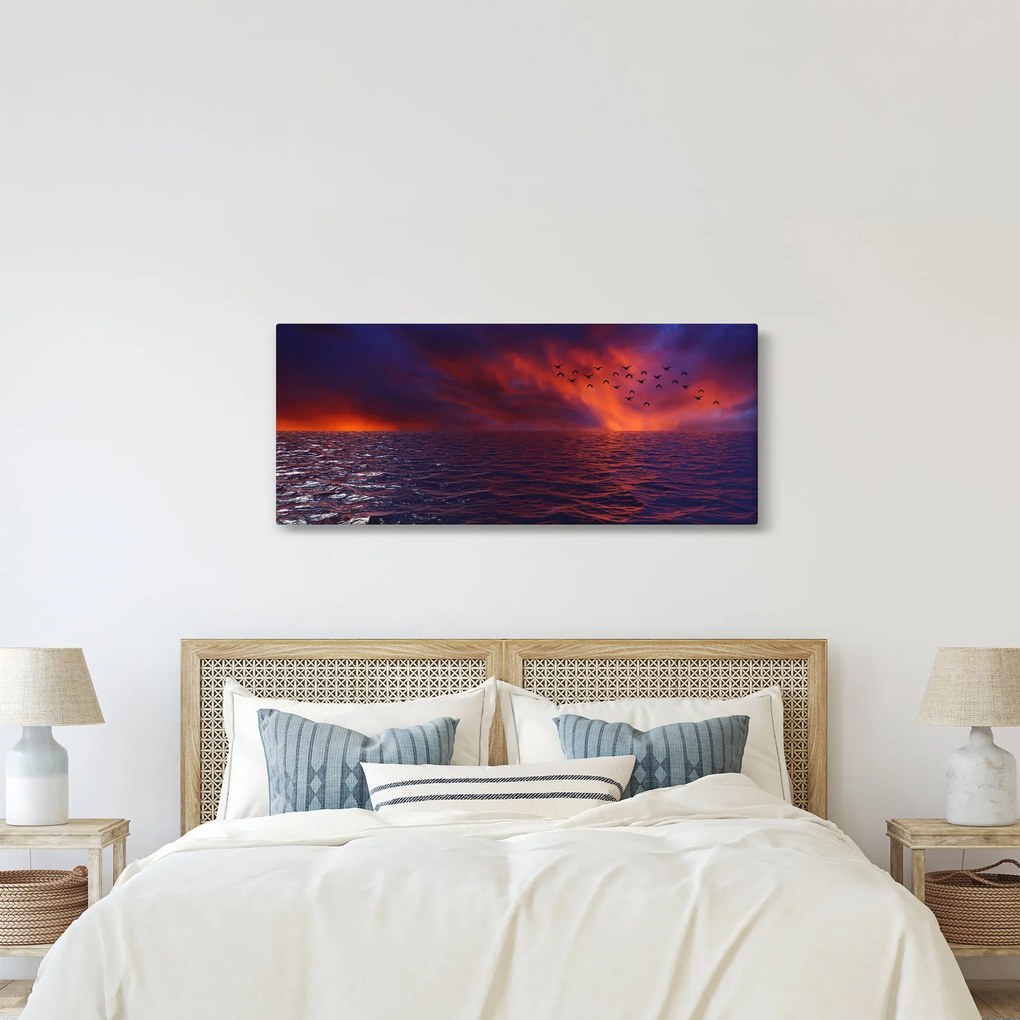 Tengeri kép a madarakkal (120x50 cm)